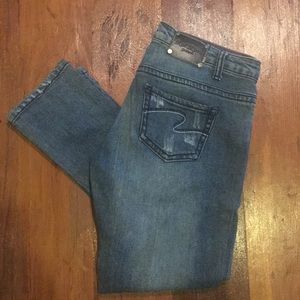 Distressed Red Rivet Jeans